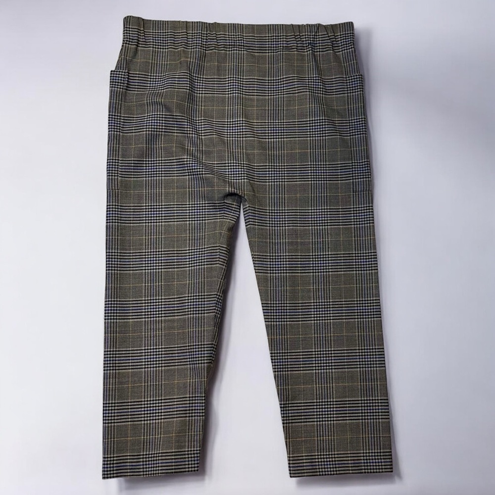 Sea New York ‘Rowan’ Track Pants in Taupe Brown Plaid Virgin Wool-Blend Size 2 - Picture 11 of 16